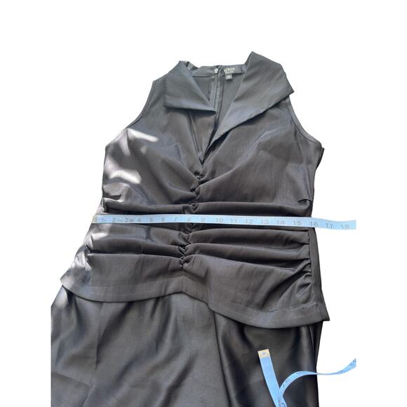 Tadashi Shoji Black Formal‎ Mother of the Bride Ruched Maxi Dress Size 14 - Picture 10 of 11